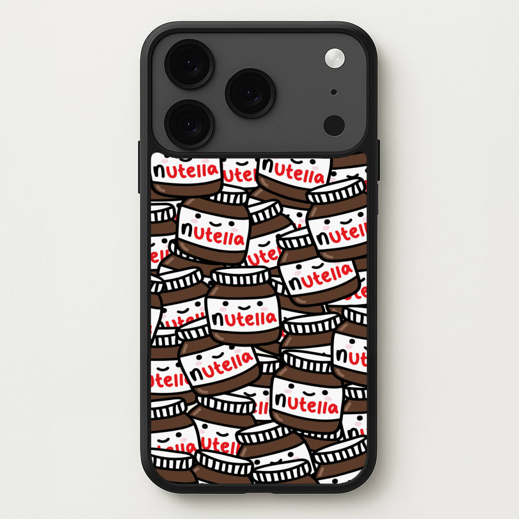 Cute Nutella Pattern Phone Case for iPhone 17 Pro Max