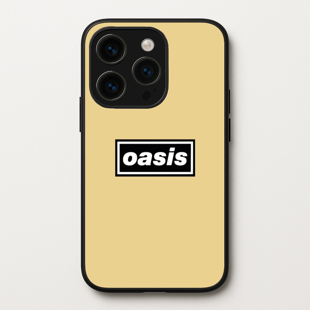 Band Name Yellow - Oasis Phone Case for iPhone 14 Pro