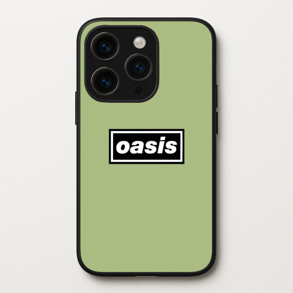 Band Name Green - Oasis Phone Case for iPhone 15 Pro Max