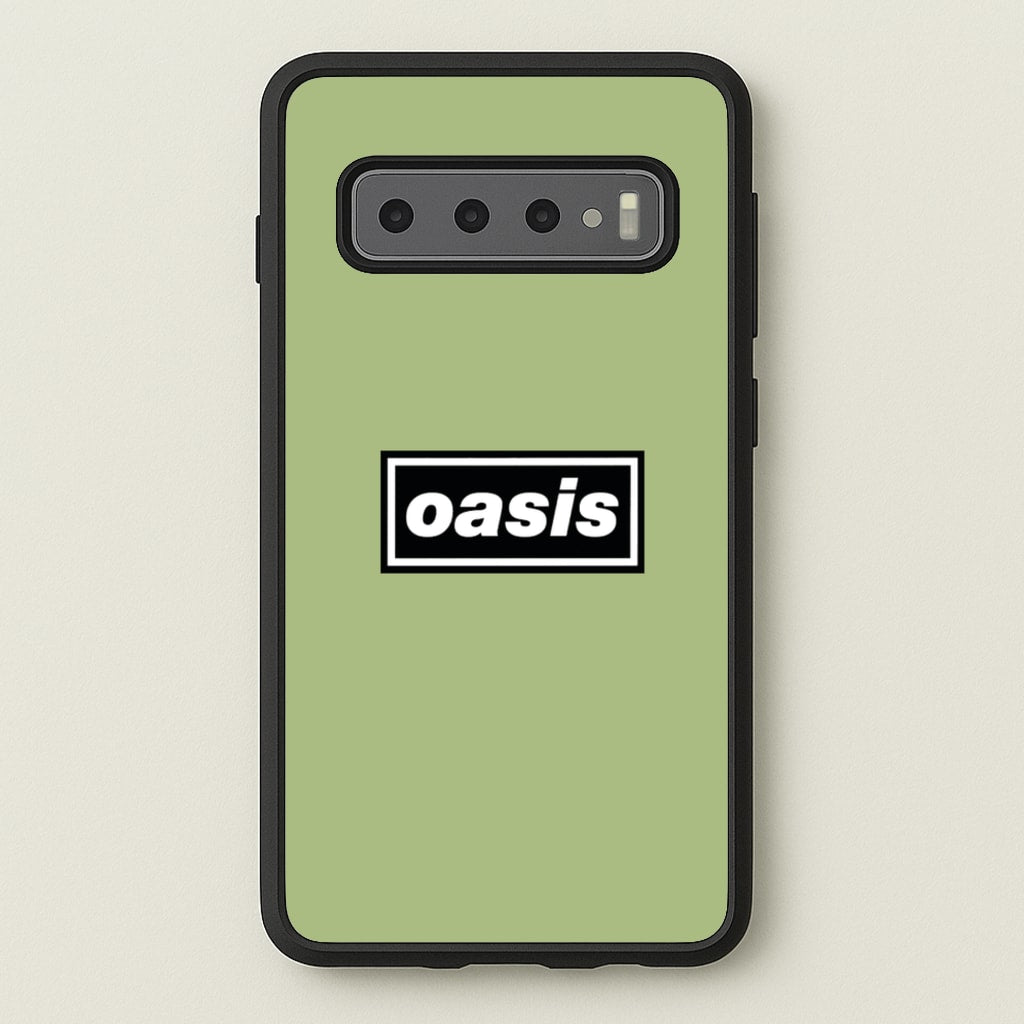 Band Name Green - Oasis Phone Case for Galaxy S10 Plus