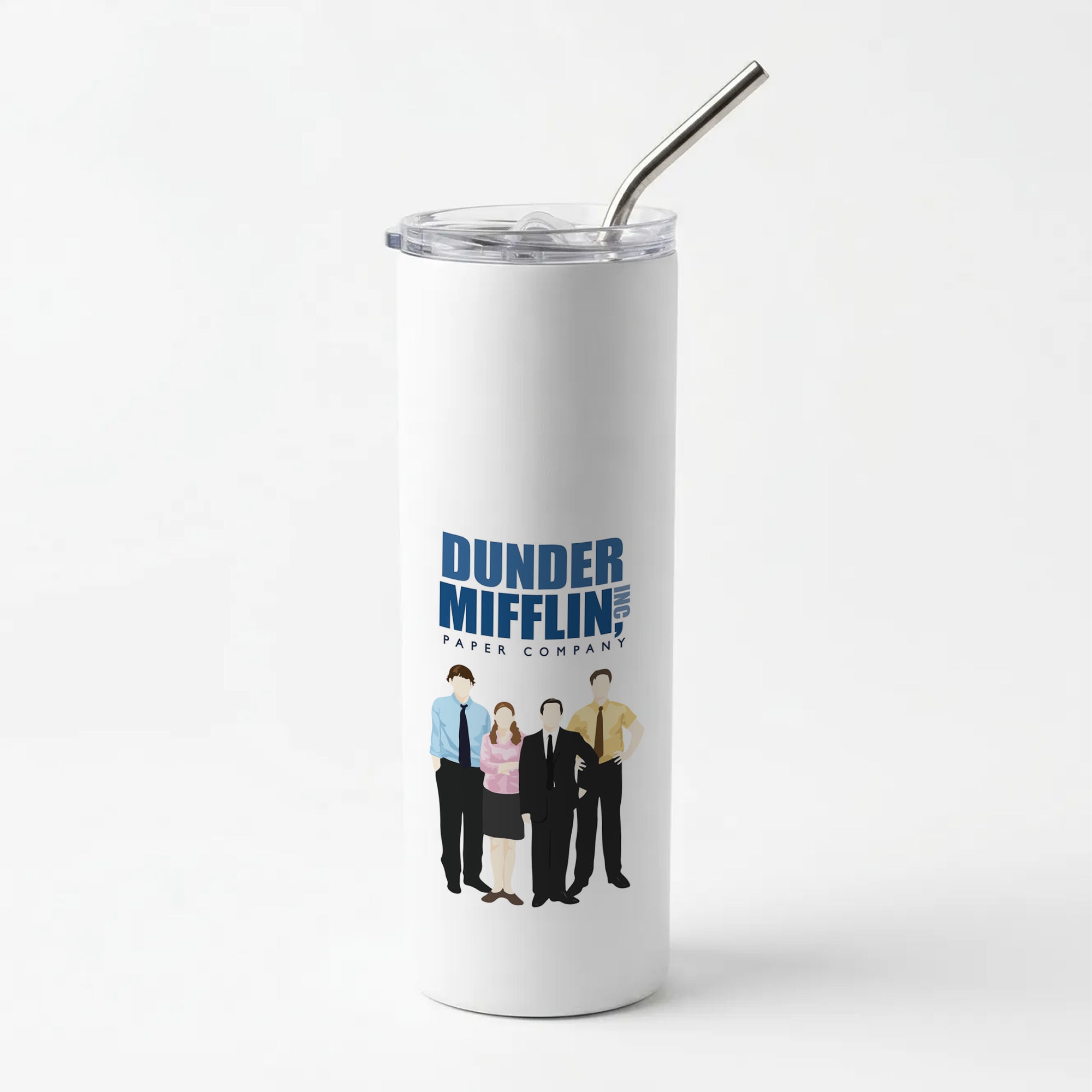 Office Cartoon - Dunder Mifflin Skinny Tumbler