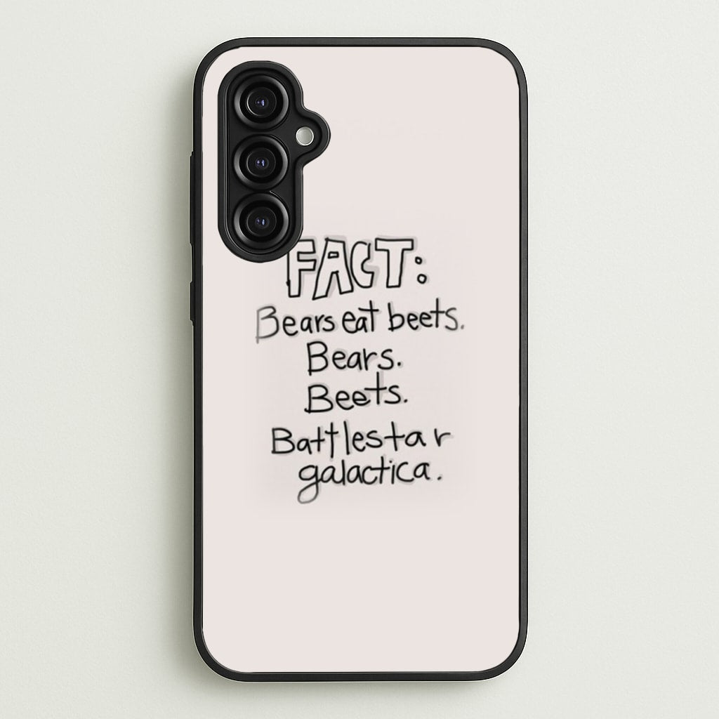 Fact - Bears Eat Beets - Bears, Beets, Battlestar Galactica - The Office Phone Case for Galaxy A14