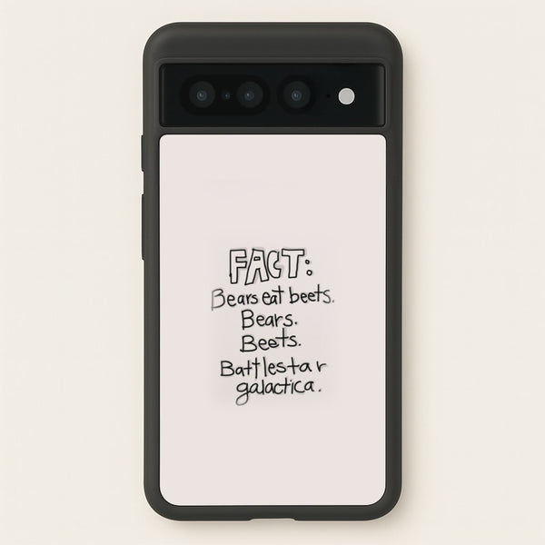 Fact - Bears Eat Beets - Bears, Beets, Battlestar Galactica - The Office Phone Case for Google Pixel 7 Pro