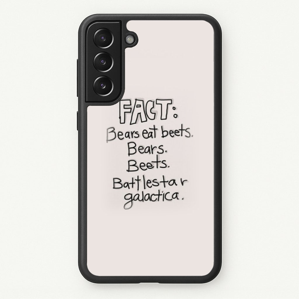 Fact - Bears Eat Beets - Bears, Beets, Battlestar Galactica - The Office Phone Case for Galaxy S22 Plus