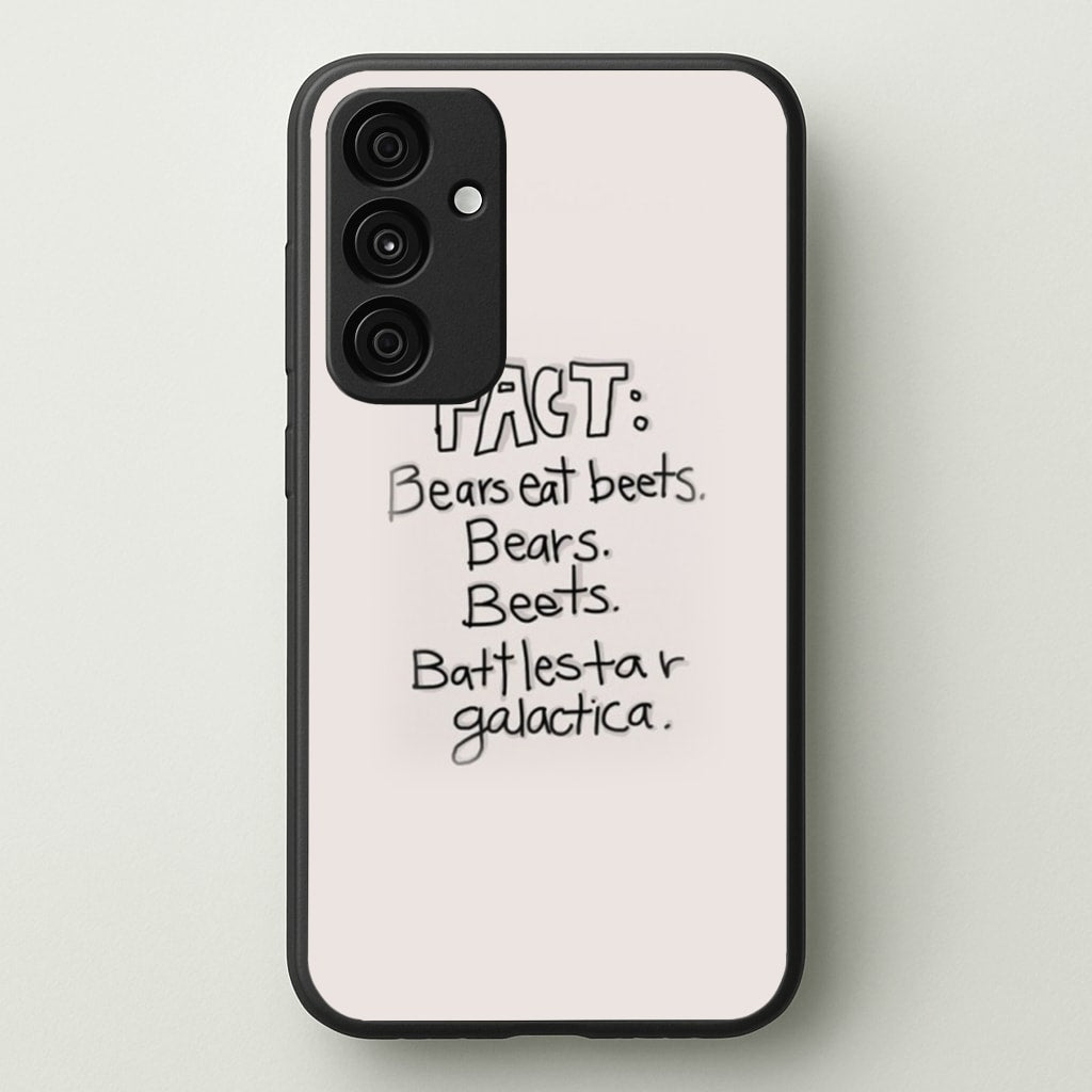 Fact - Bears Eat Beets - Bears, Beets, Battlestar Galactica - The Office Phone Case for Galaxy A35