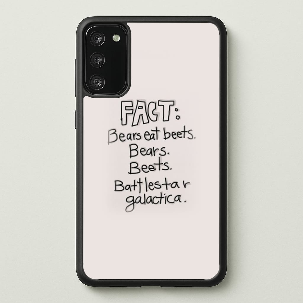 Fact - Bears Eat Beets - Bears, Beets, Battlestar Galactica - The Office Phone Case for Galaxy S20FE