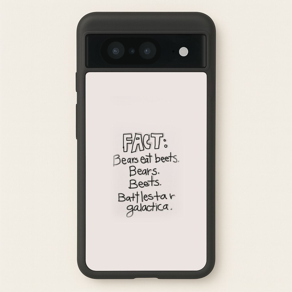 Fact - Bears Eat Beets - Bears, Beets, Battlestar Galactica - The Office Phone Case for Google Pixel 8