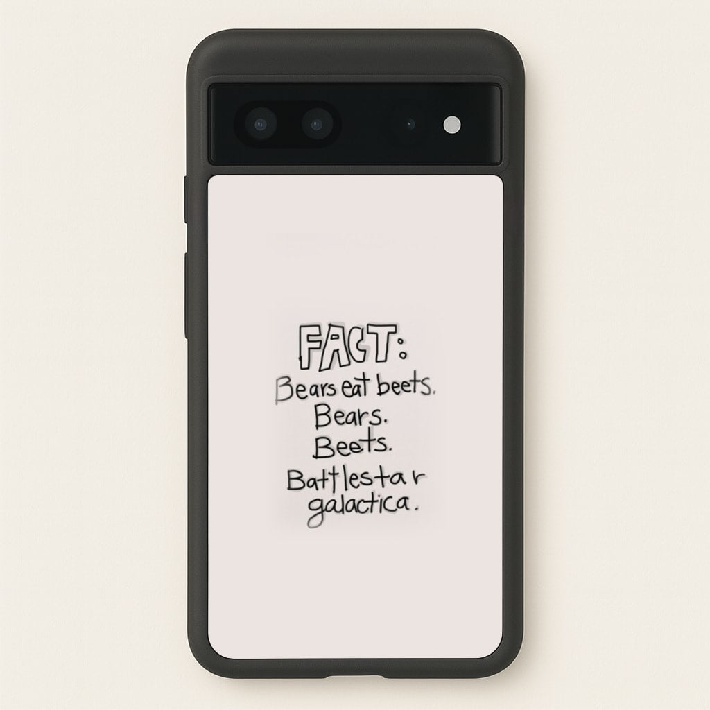 Fact - Bears Eat Beets - Bears, Beets, Battlestar Galactica - The Office Phone Case for Google Pixel 7