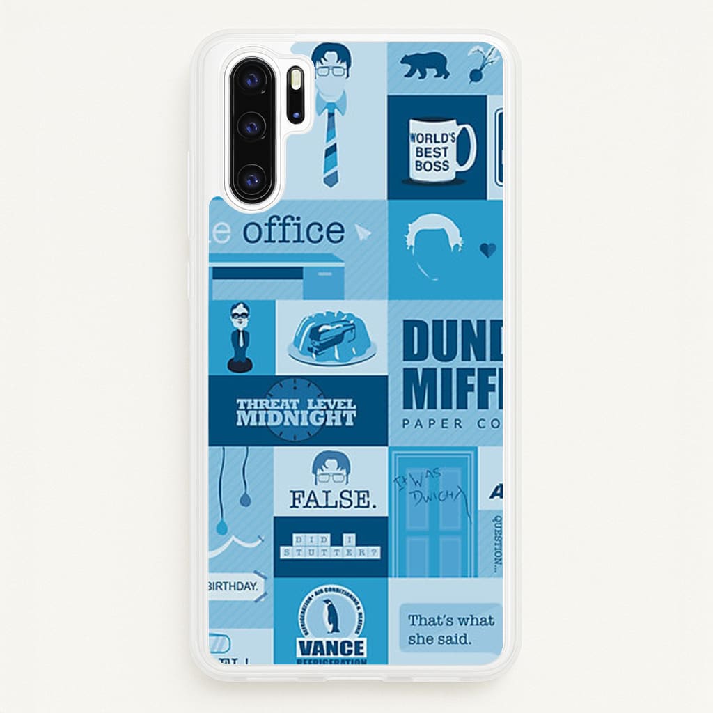 Office Blue Patchwork - The Office Phone Case for Huawei P30 Pro