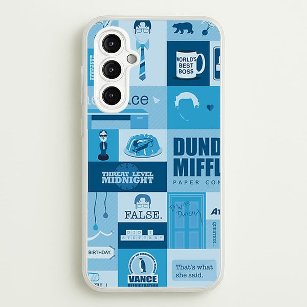 Office Blue Patchwork - The Office Phone Case for Galaxy A14