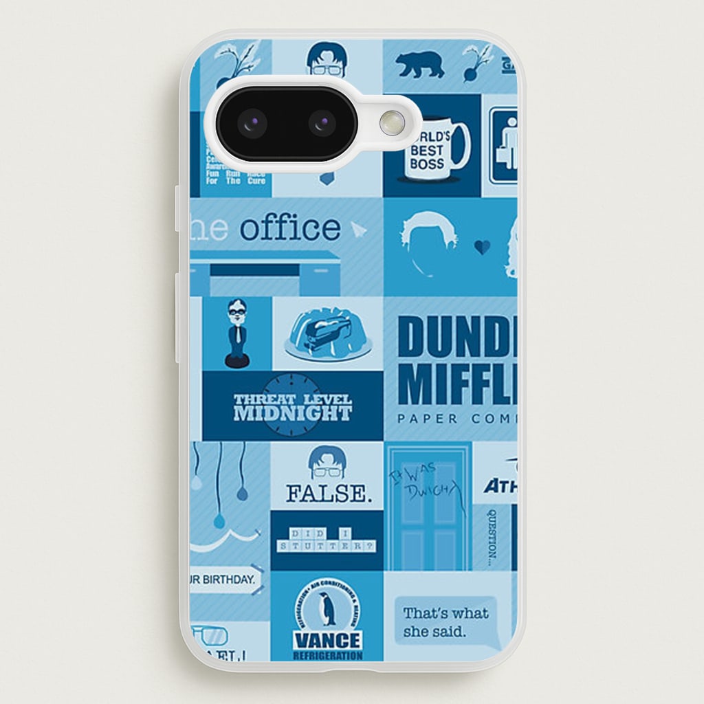 Office Blue Patchwork - The Office Phone Case for Google Pixel 9a