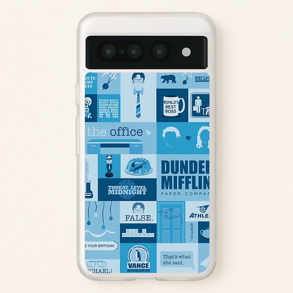Office Blue Patchwork - The Office Phone Case for Google Pixel 7 Pro