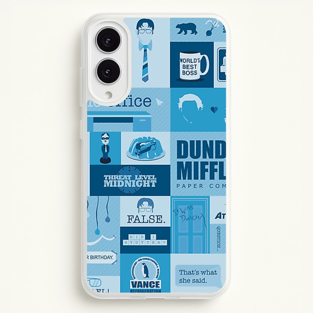 Office Blue Patchwork - The Office Phone Case for Galaxy S25 Edge