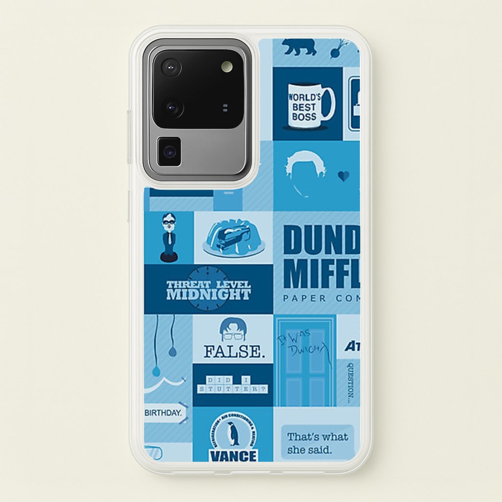 Office Blue Patchwork - The Office Phone Case for Galaxy S20 Ultra