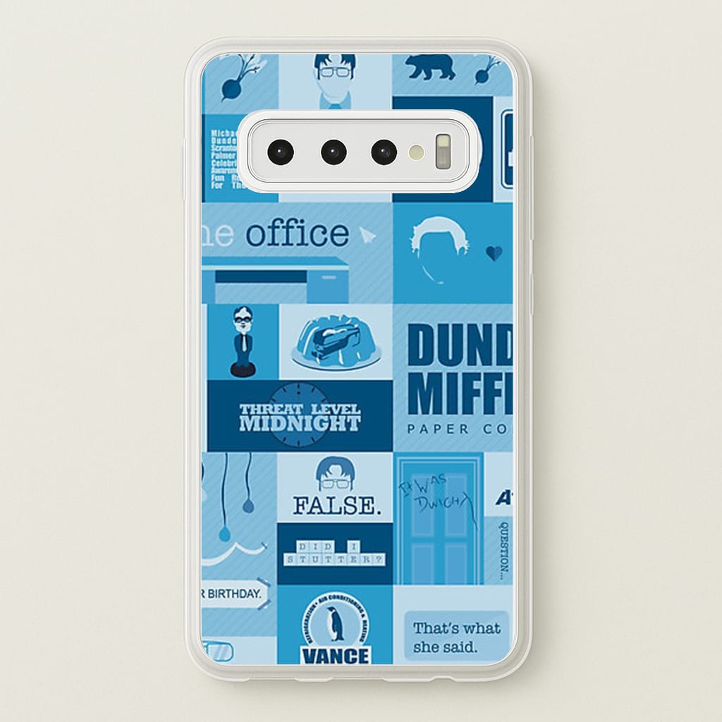 Office Blue Patchwork - The Office Phone Case for Galaxy S10 Plus