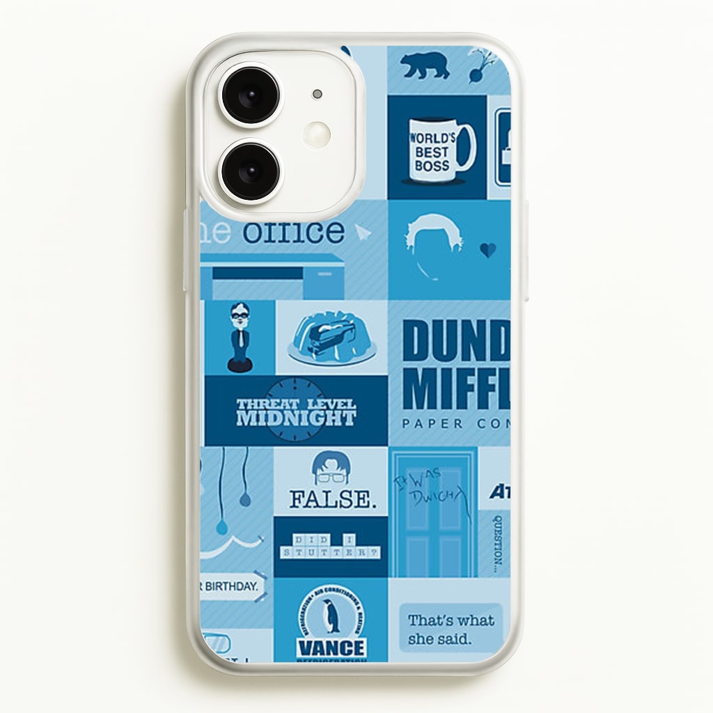 Office Blue Patchwork - The Office Phone Case for iPhone 11