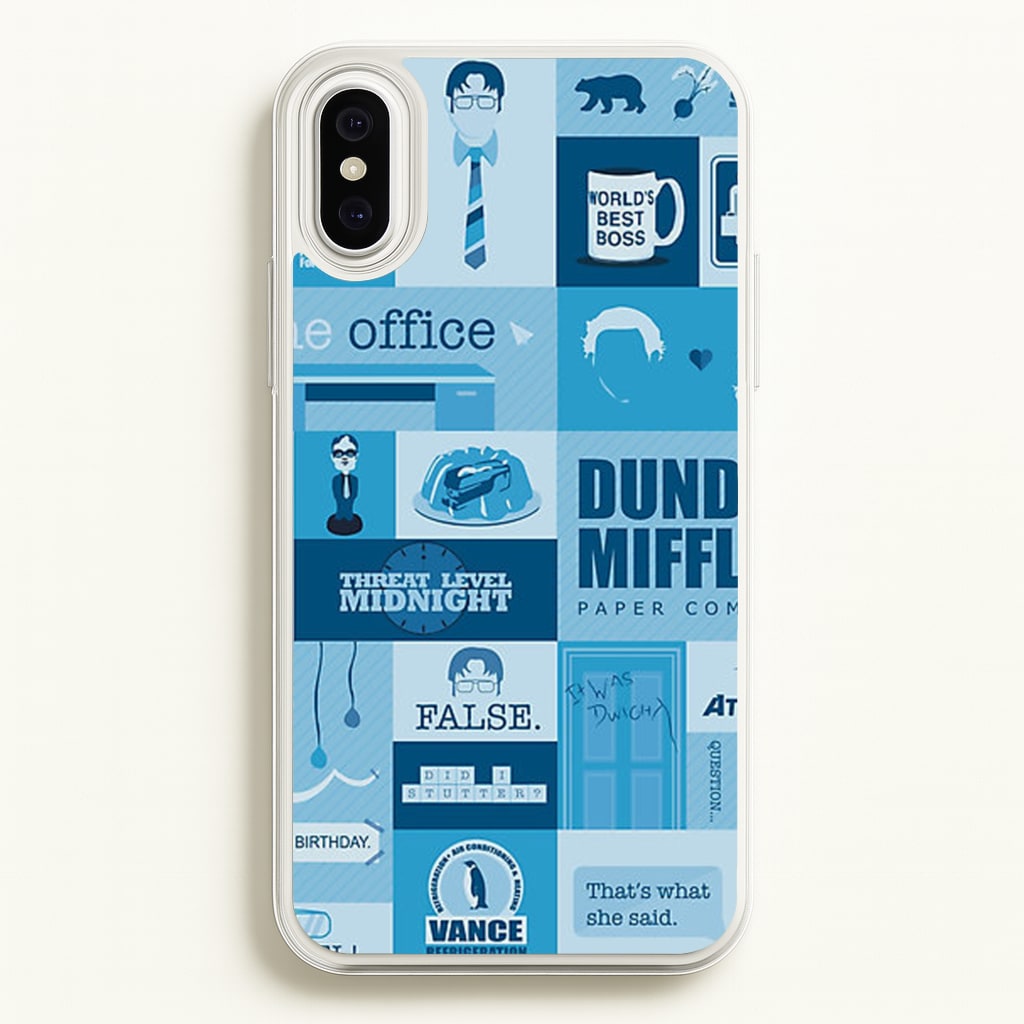 Office Blue Patchwork - The Office Phone Case for iPhone XS Max