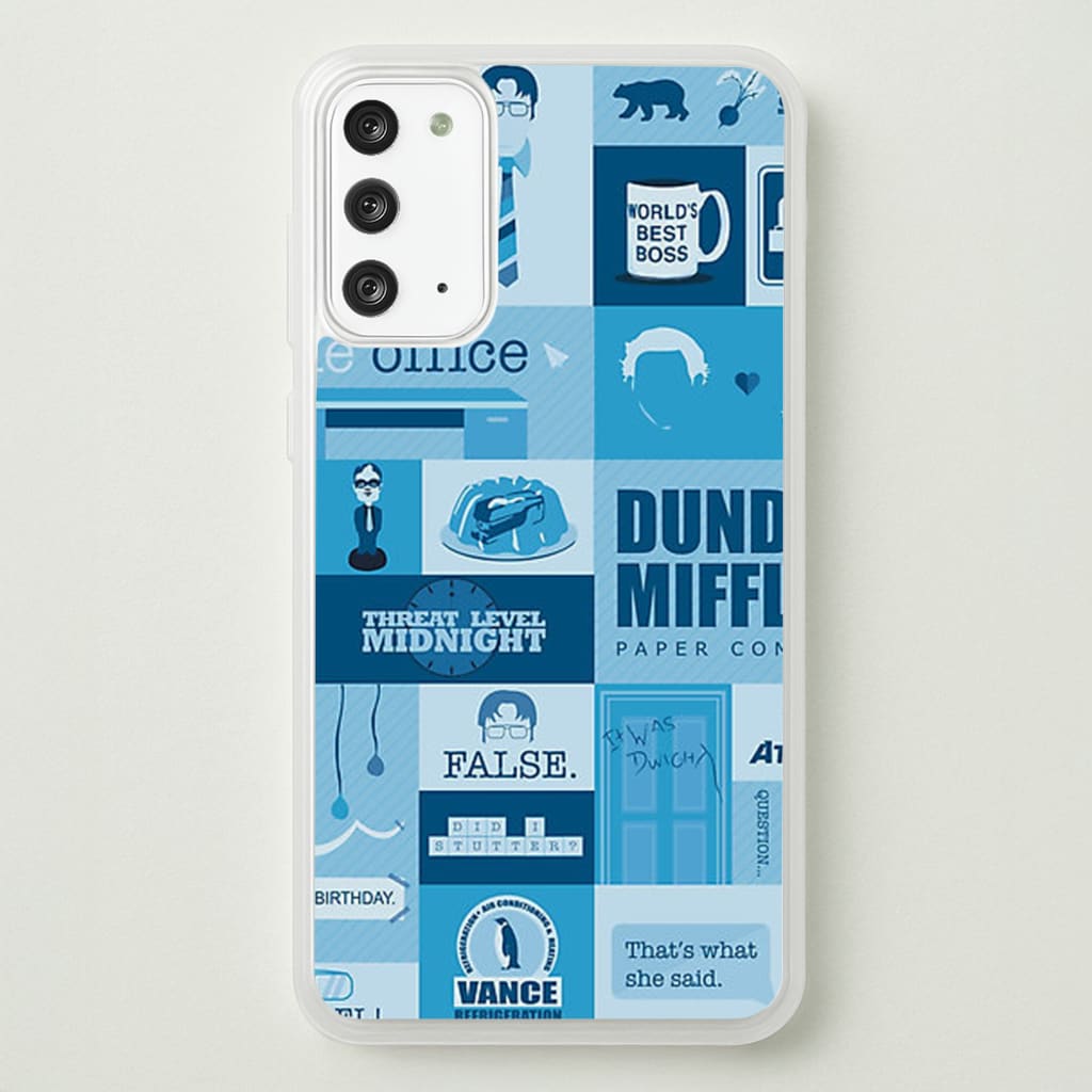 Office Blue Patchwork - The Office Phone Case for Galaxy Note 20