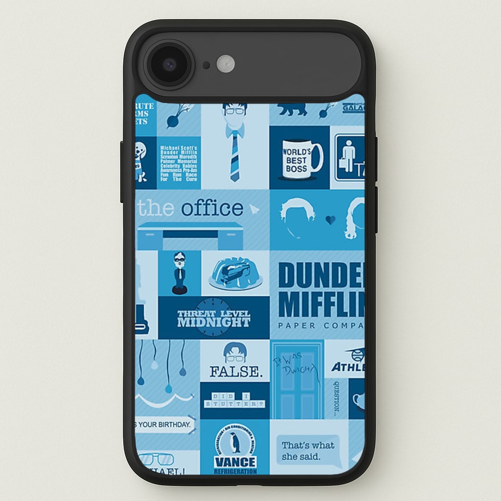 Office Blue Patchwork Phone Case for iPhone 17 Air
