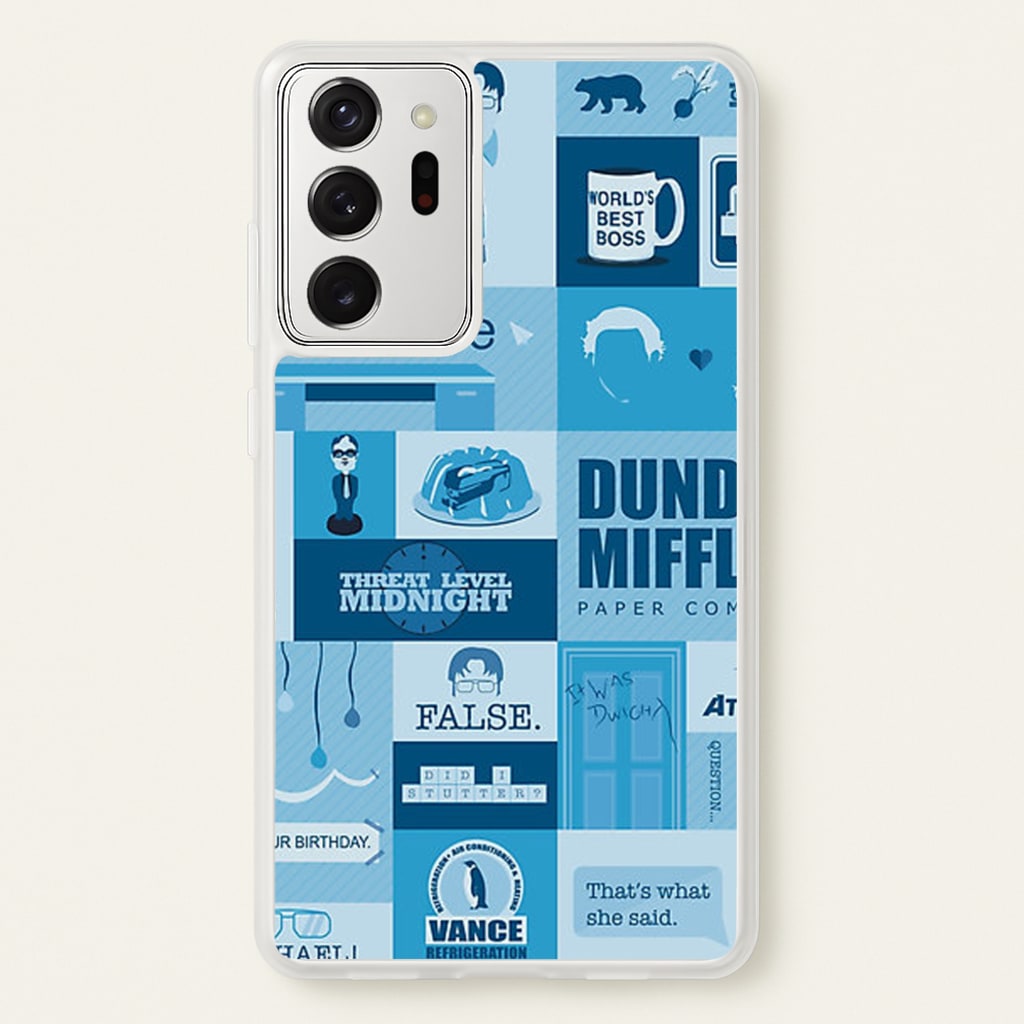 Office Blue Patchwork - The Office Phone Case for Galaxy Note 20 Ultra