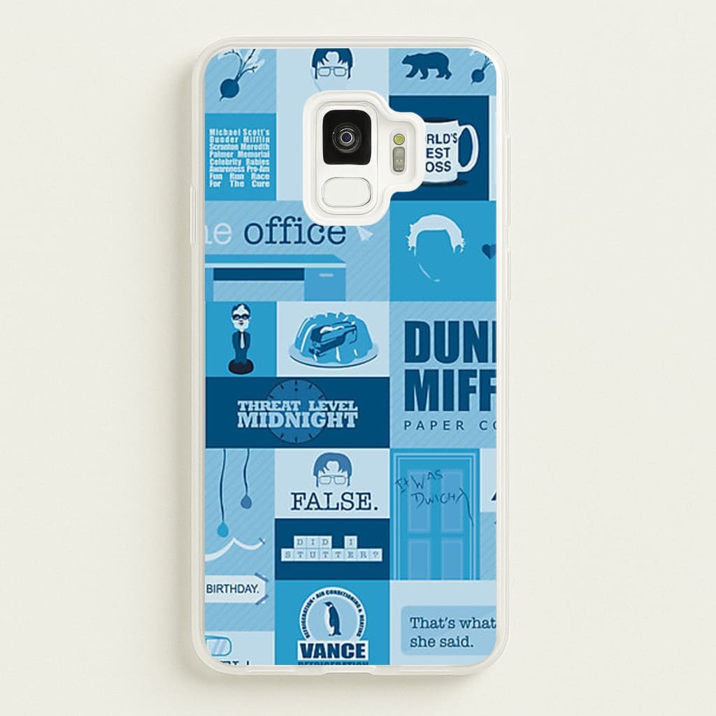 Office Blue Patchwork - The Office Phone Case for Galaxy S9