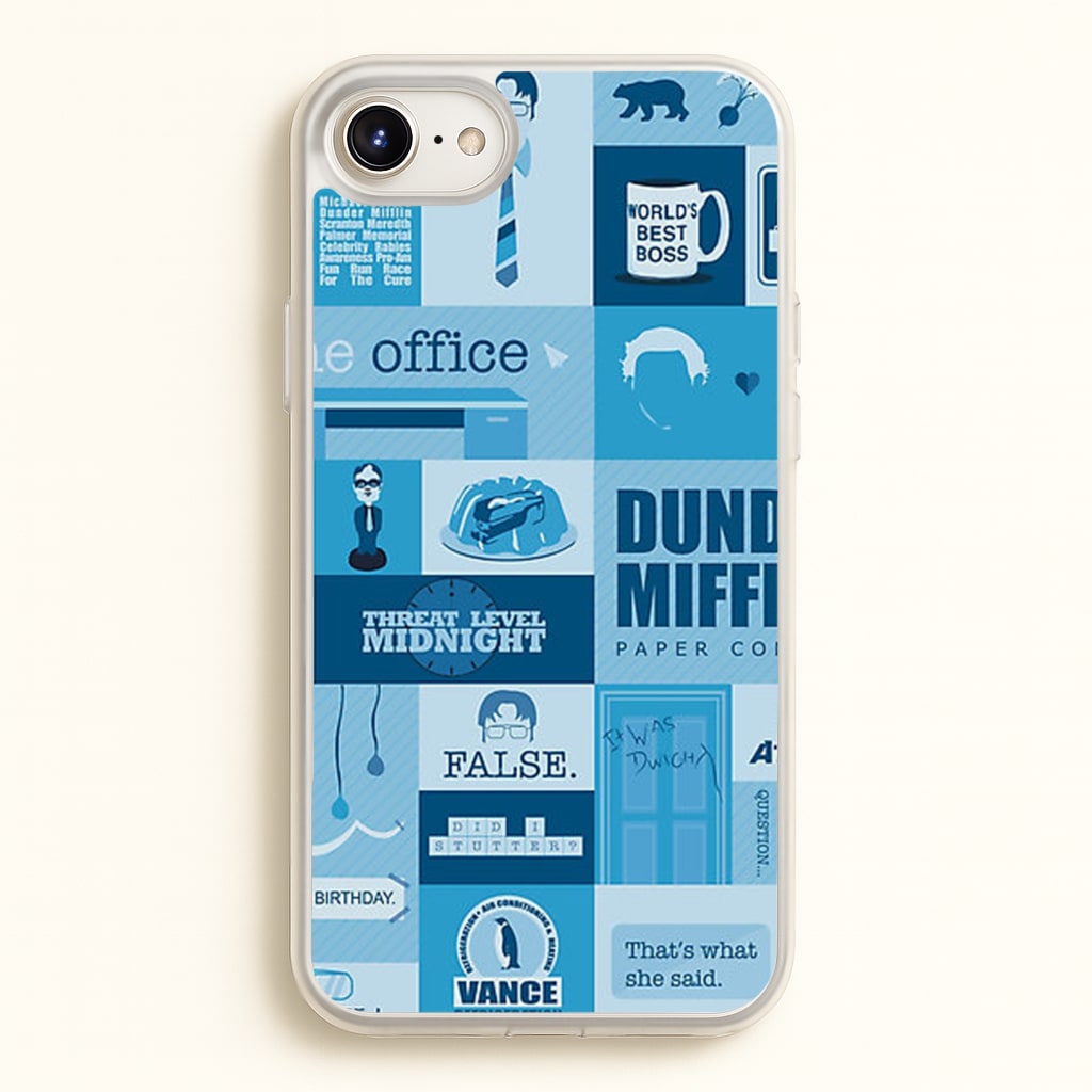 Office Blue Patchwork - The Office Phone Case for iPhone 6 Plus / 7 Plus / 8 Plus
