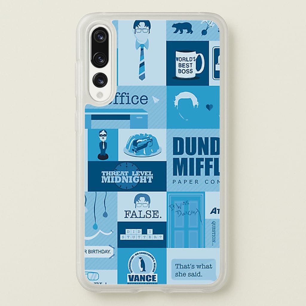 Office Blue Patchwork - The Office Phone Case for Huawei P20 Pro