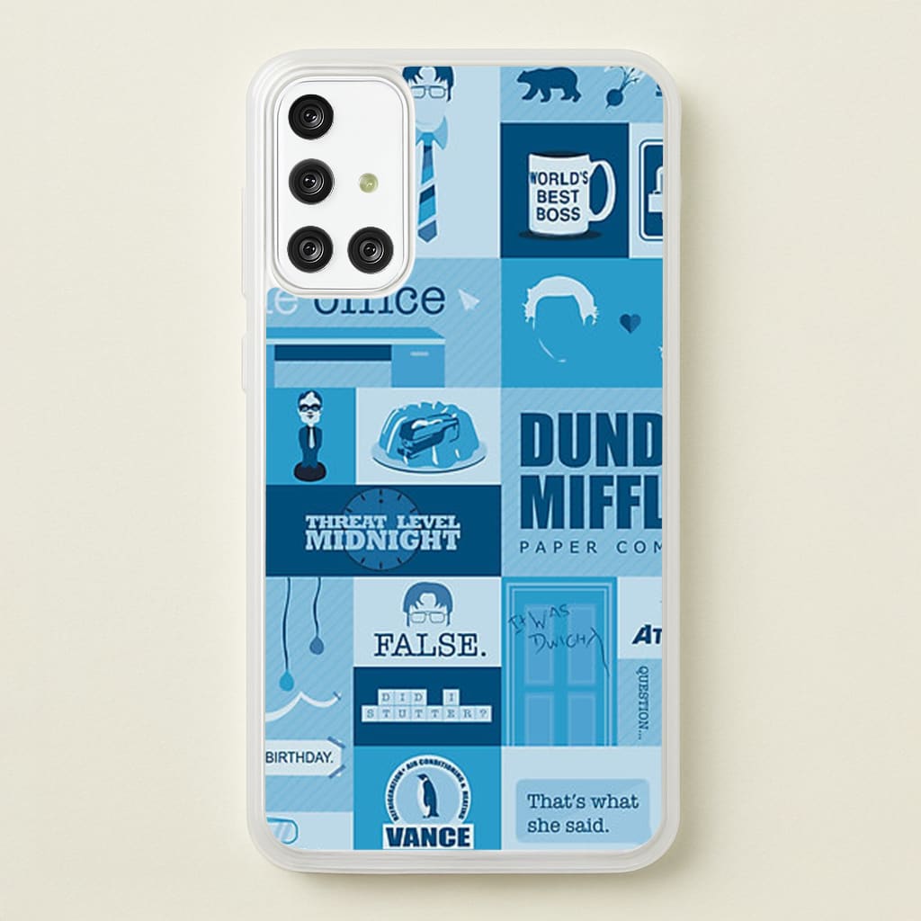 Office Blue Patchwork - The Office Phone Case for Galaxy A71