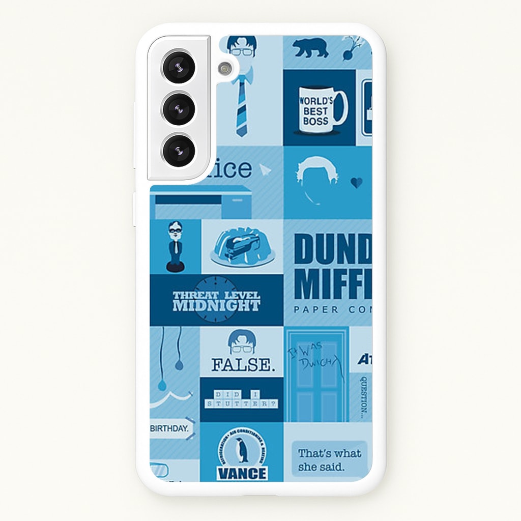 Office Blue Patchwork - The Office Phone Case for Galaxy S22 Plus