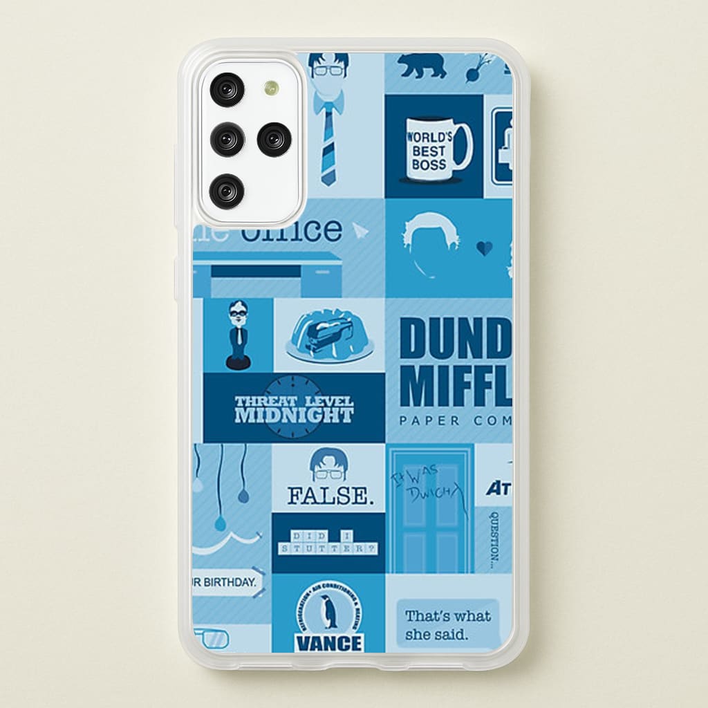 Office Blue Patchwork - The Office Phone Case for Galaxy S20 Plus