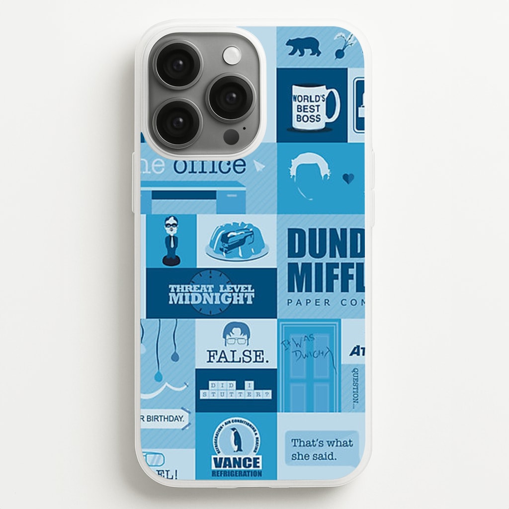 Office Blue Patchwork - The Office Phone Case for iPhone 13 Pro Max