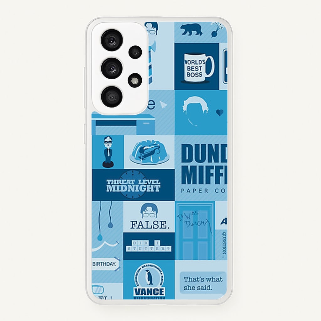 Office Blue Patchwork - The Office Phone Case for Galaxy A53
