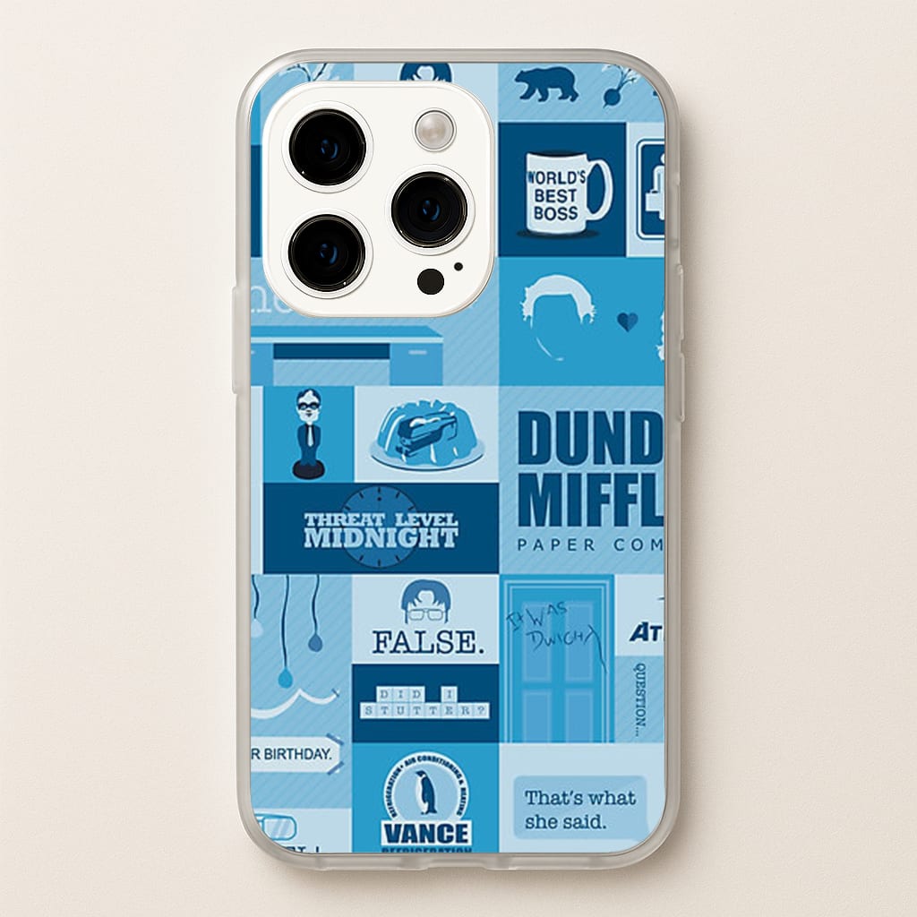Office Blue Patchwork - The Office Phone Case for iPhone 15 Pro Max