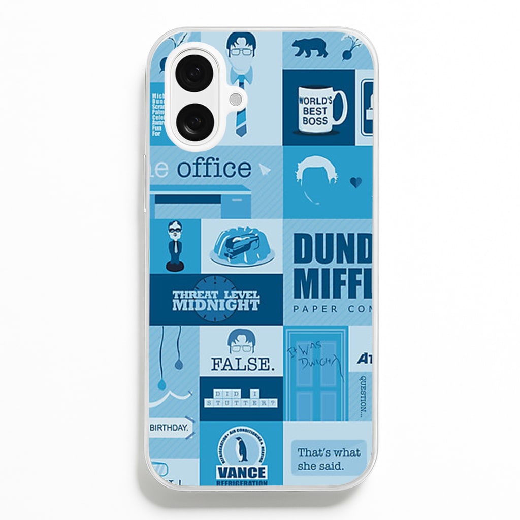 Office Blue Patchwork Phone Case