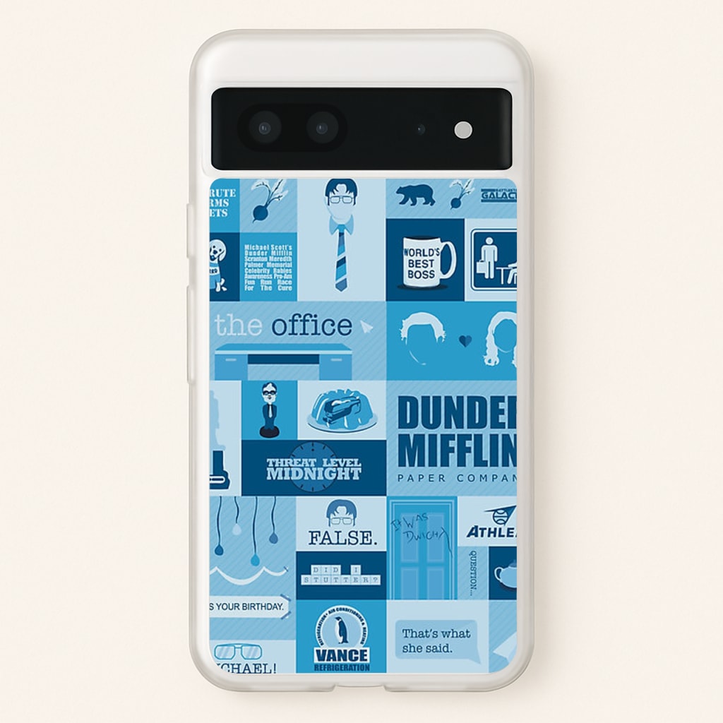 Office Blue Patchwork - The Office Phone Case for Google Pixel 7