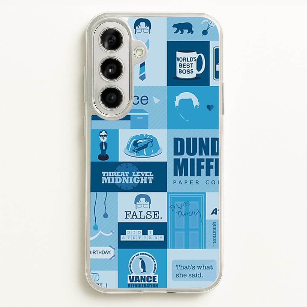Office Blue Patchwork - The Office Phone Case for Galaxy A56