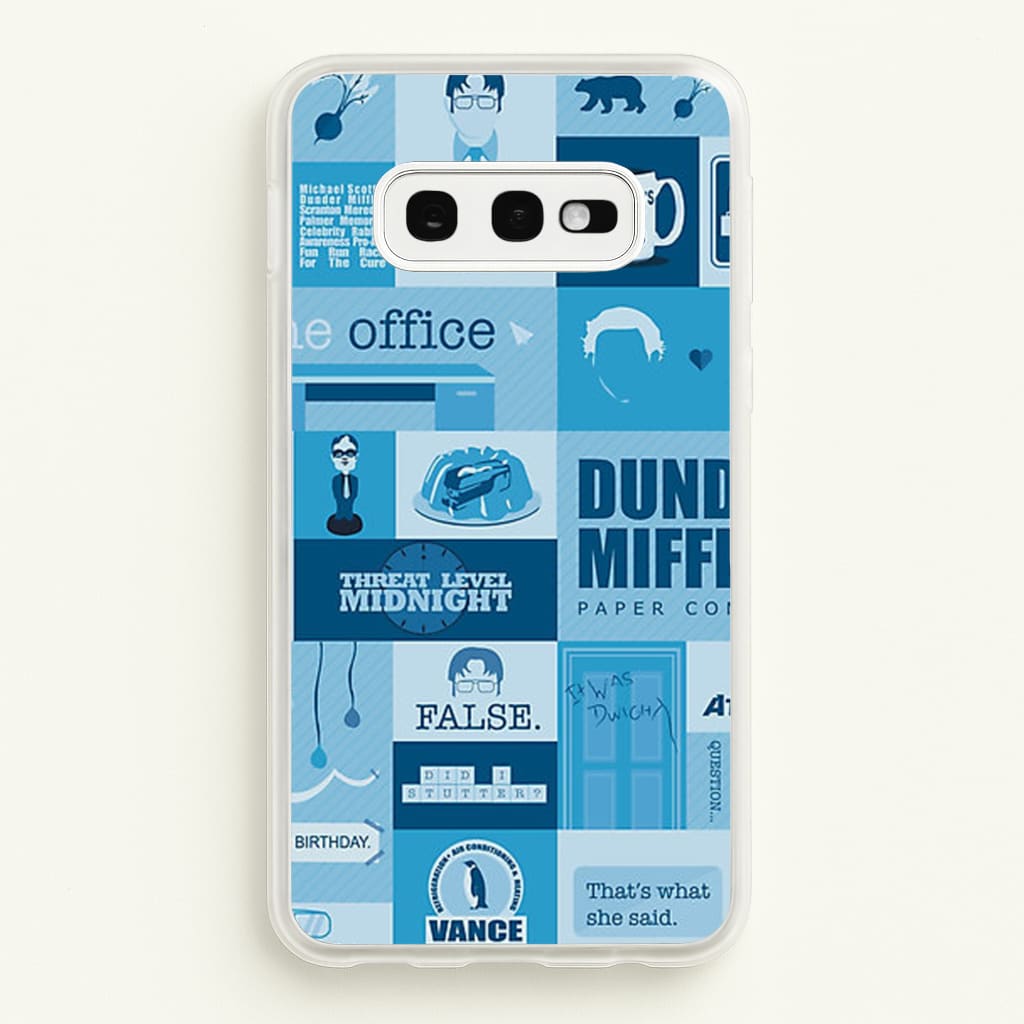 Office Blue Patchwork - The Office Phone Case for Galaxy S10e