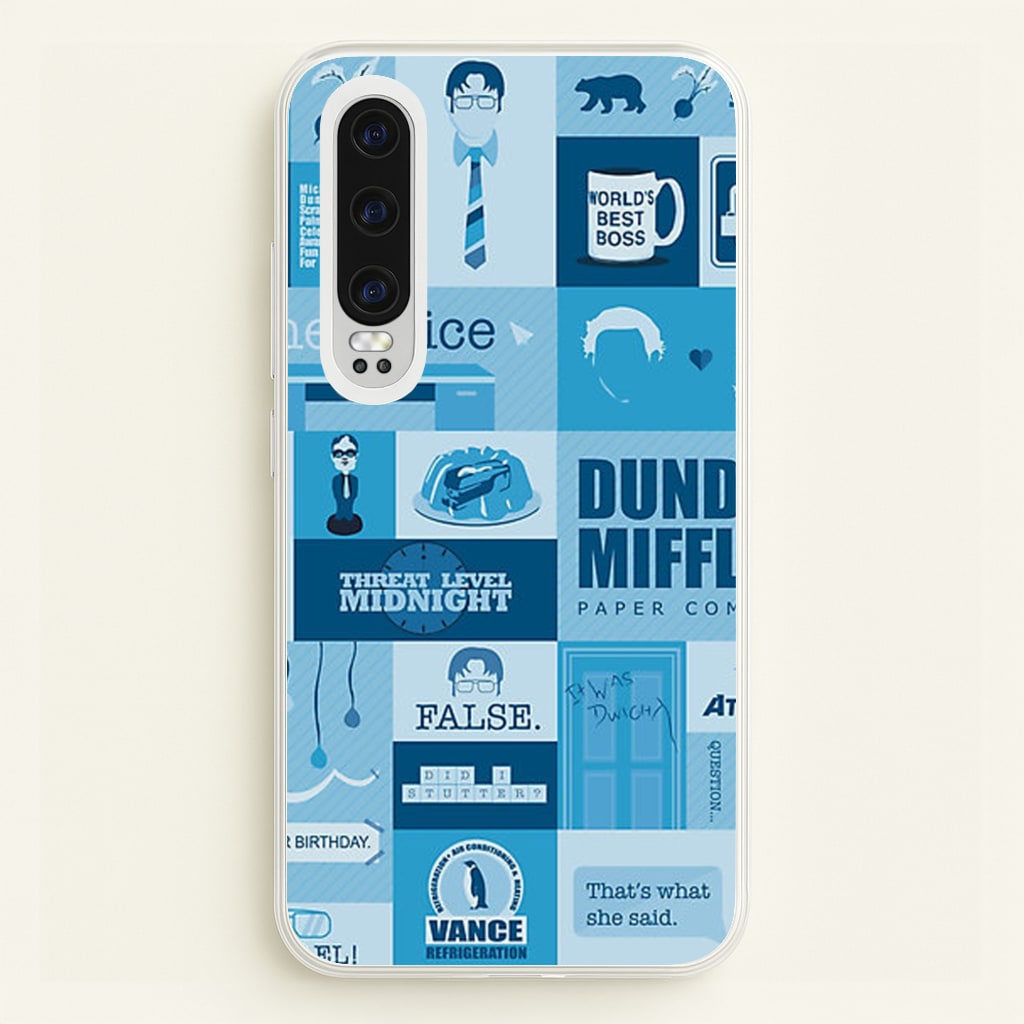 Office Blue Patchwork - The Office Phone Case for Huawei P30