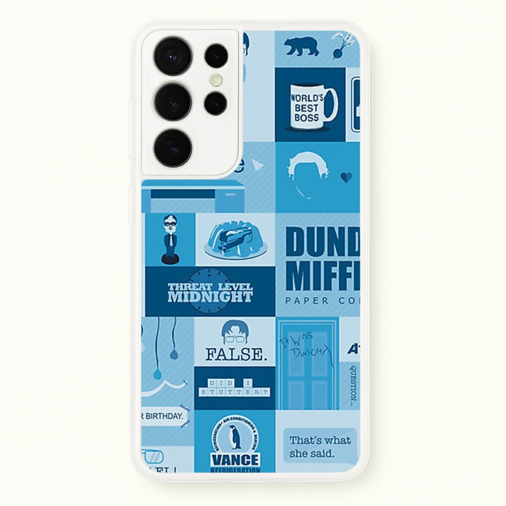 Office Blue Patchwork - The Office Phone Case for Galaxy S21 Ultra