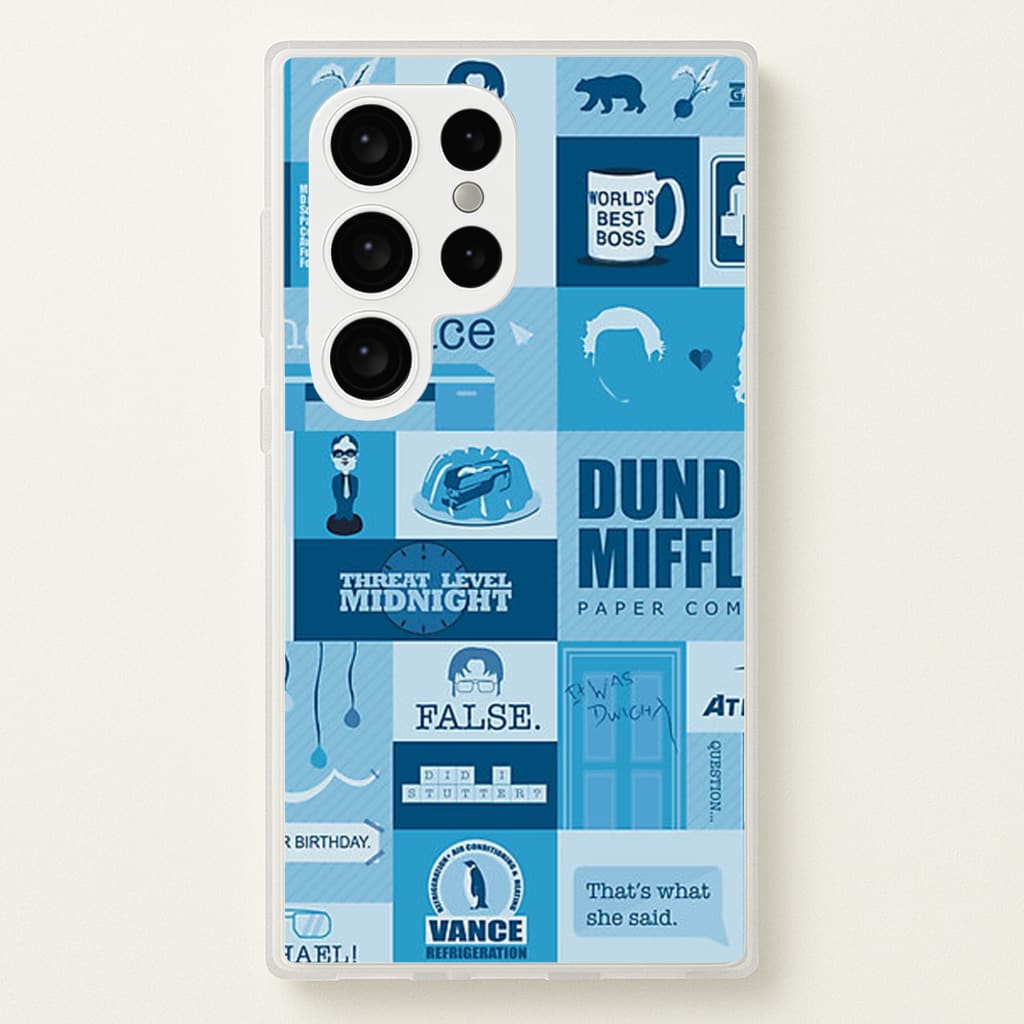 Office Blue Patchwork - The Office Phone Case for Galaxy S24 Ultra