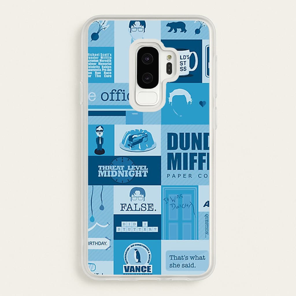 Office Blue Patchwork - The Office Phone Case for Galaxy S9 Plus