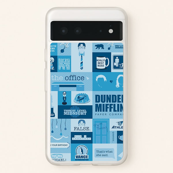 Office Blue Patchwork - The Office Phone Case for Google Pixel 6