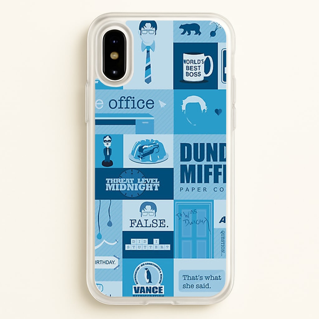 Office Blue Patchwork - The Office Phone Case for iPhone X / XS