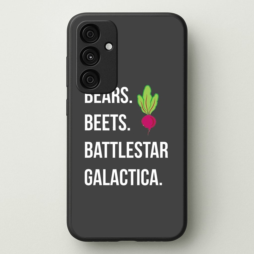 Bears. Beets. Battlestar Galactica Illustration - The Office Phone Case for Galaxy A35