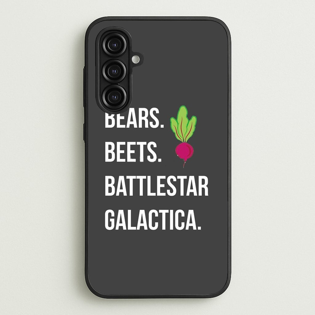 Bears. Beets. Battlestar Galactica Illustration - The Office Phone Case for Galaxy A16