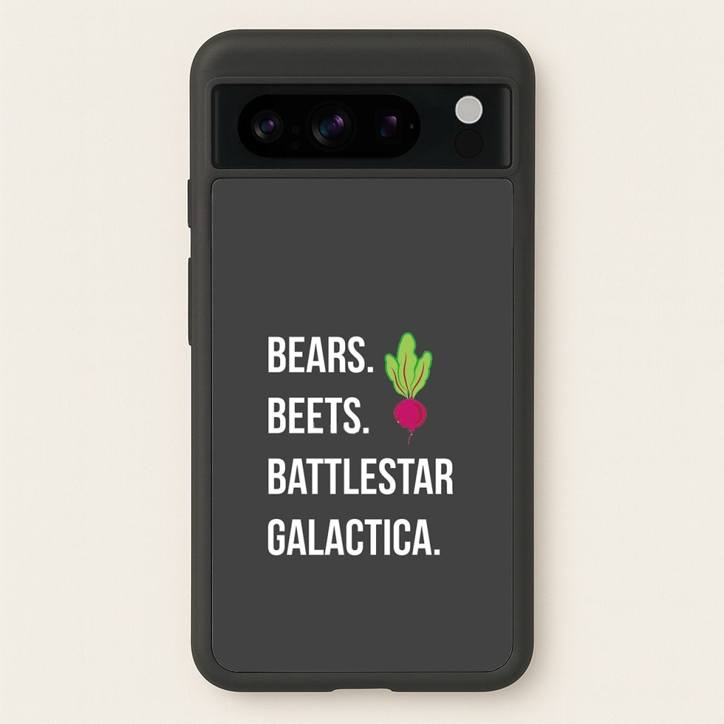 Bears. Beets. Battlestar Galactica Illustration - The Office Phone Case for Google Pixel 8 Pro