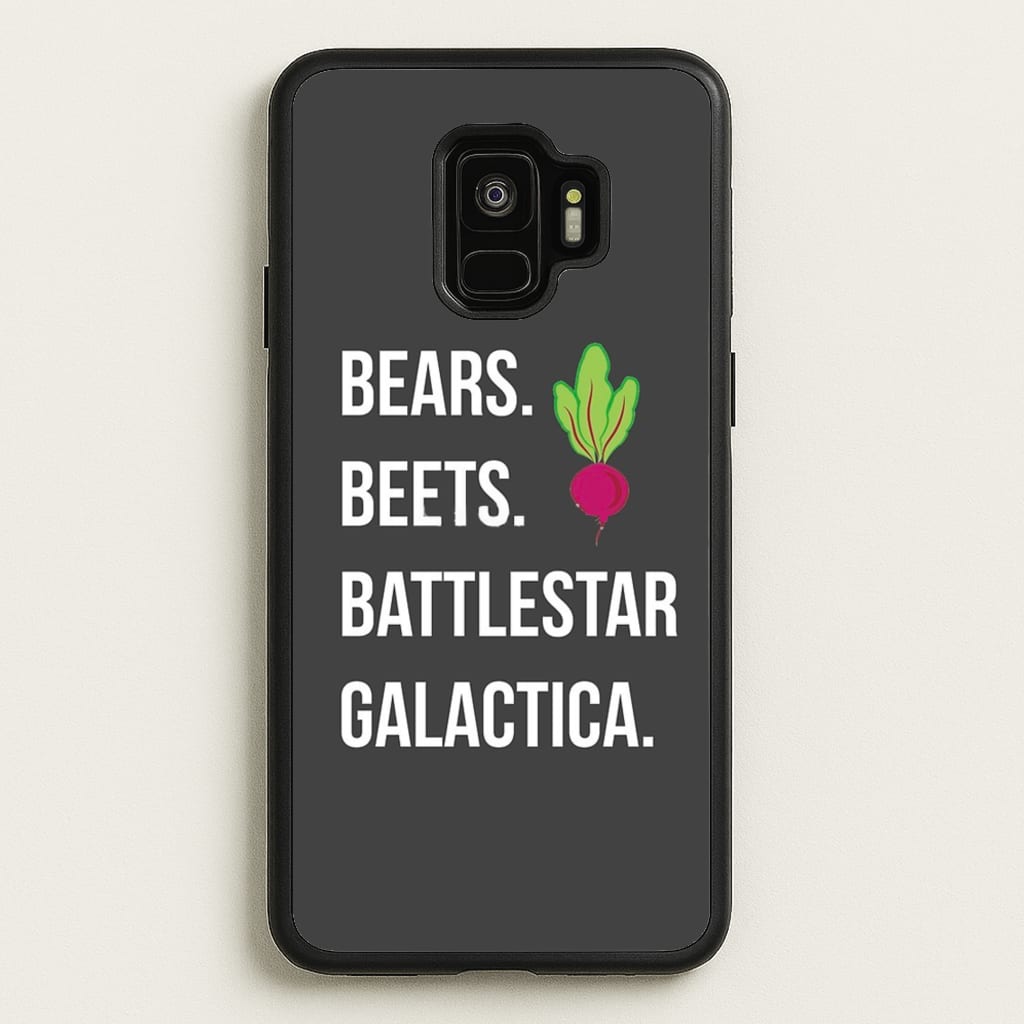 Bears. Beets. Battlestar Galactica Illustration - The Office Phone Case for Galaxy S9