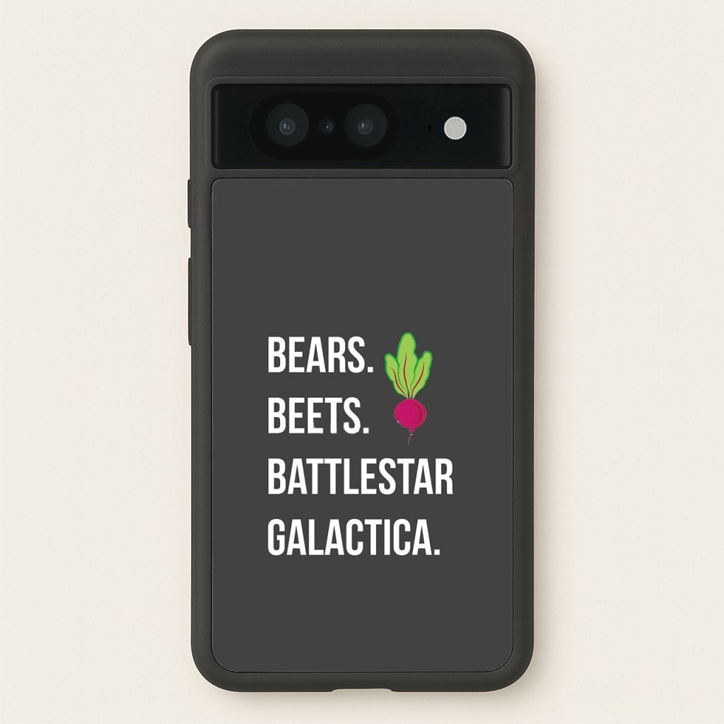 Bears. Beets. Battlestar Galactica Illustration - The Office Phone Case for Google Pixel 8