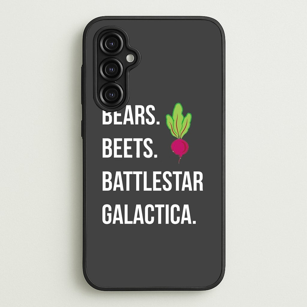 Bears. Beets. Battlestar Galactica Illustration - The Office Phone Case for Galaxy A14