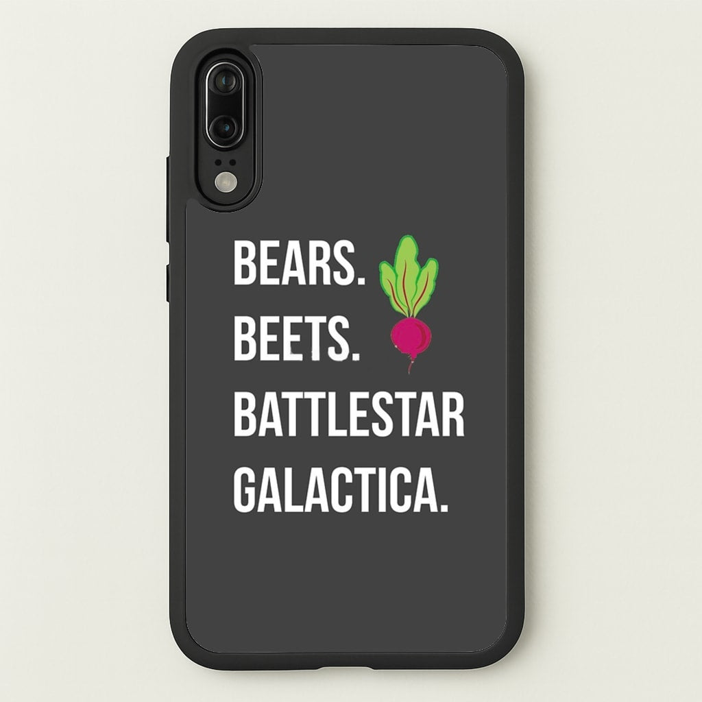 Bears. Beets. Battlestar Galactica Illustration - The Office Phone Case for Huawei P20